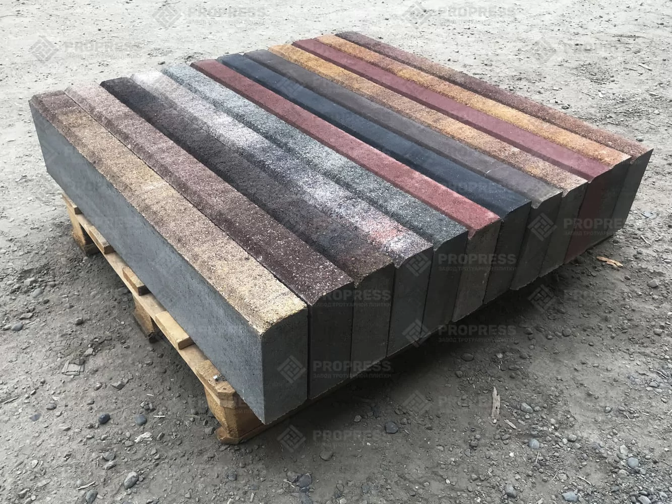 Бордюр садовый 1000х200х80 №2 "Янтарь", фактура гладкий, гранитная, мрамор-3