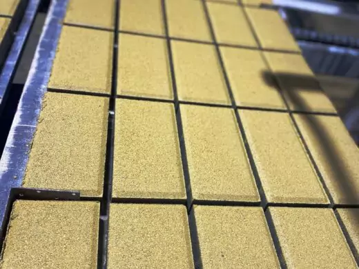 Тротуарная плитка Кирпичик Жёлтый, фактура гладкий, гранитная, мрамор, высота 40 мм, 60 мм, 80 мм-3